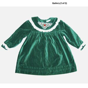 Vintage Special Ingredients Girls Green Velvet Dress 2T from 1980s